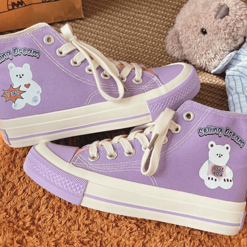 Cute Little Bear Canvas Shoes