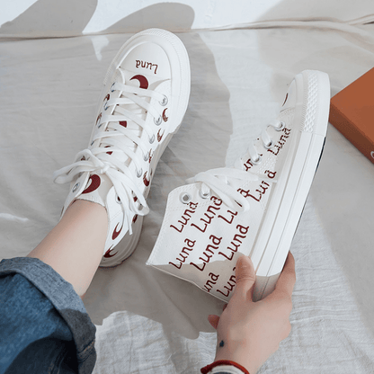 Moon Print Canvas Shoes