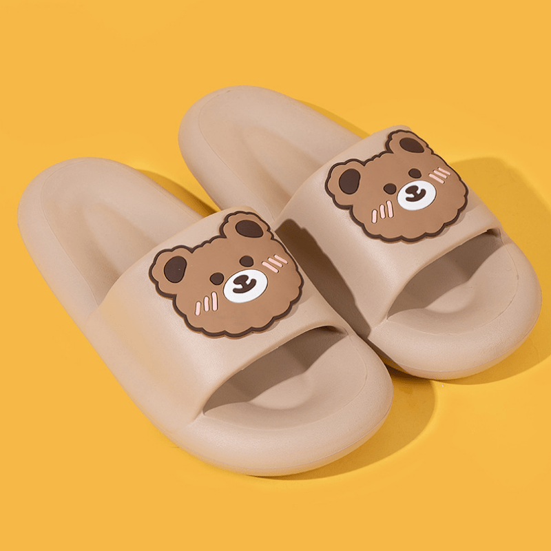 S1 Bear Print Slippers