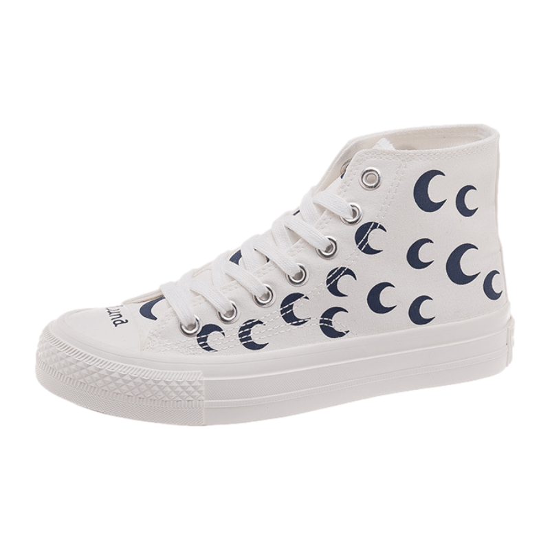 Moon Print Canvas Shoes