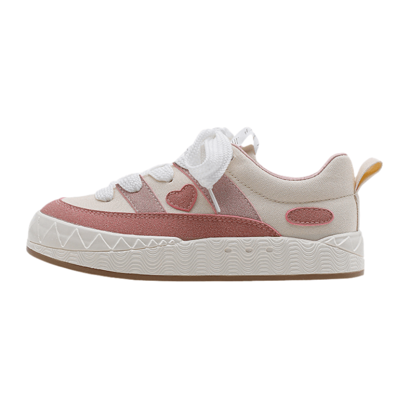 Pink Patchwork Love Canvas Shoes