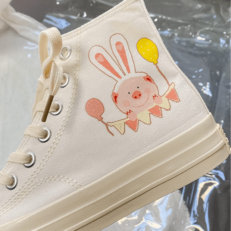 Cute Pig Canvas Shoes