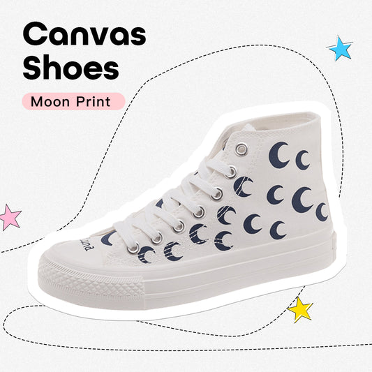 Moon Print Canvas Shoes