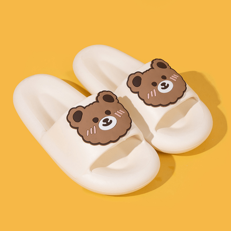 S1 Bear Print Slippers