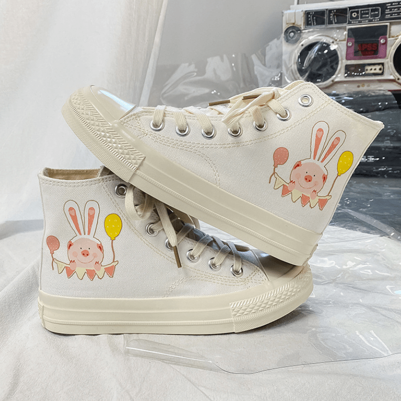 Cute Pig Canvas Shoes