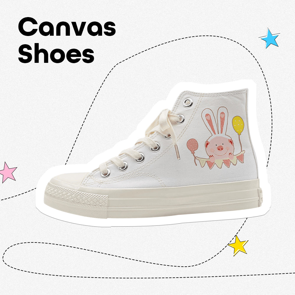 Cute Pig Canvas Shoes