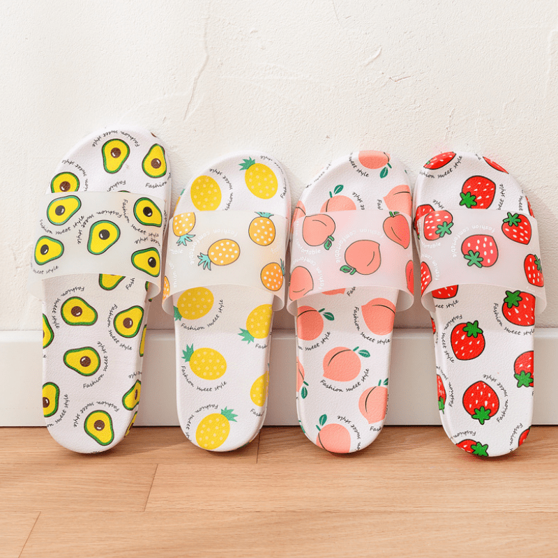 S1 Fruits Print Slippers