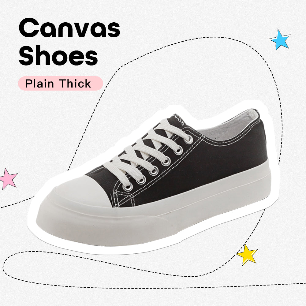 Plain Thick Sole Canvas Shoes