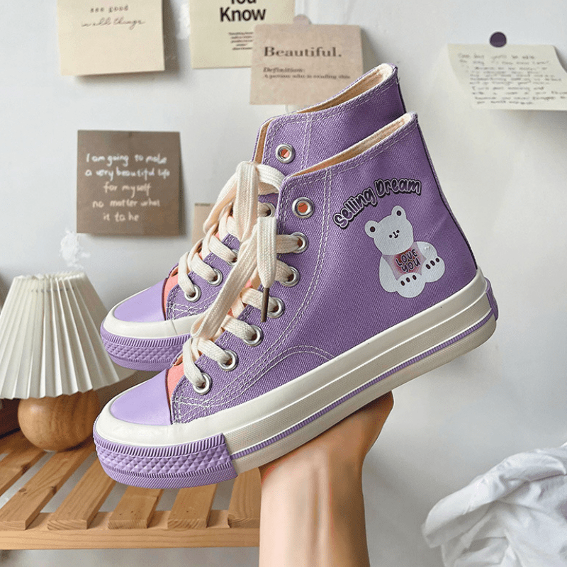 Cute Little Bear Canvas Shoes