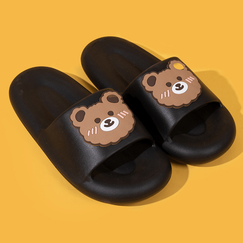 S1 Bear Print Slippers